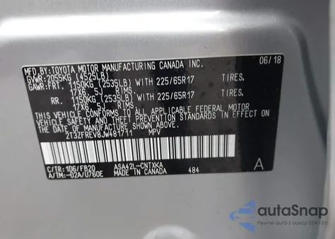 2018 Toyota Rav4 Le from USA, damaged, VIN 2T3ZFREV8JW481711